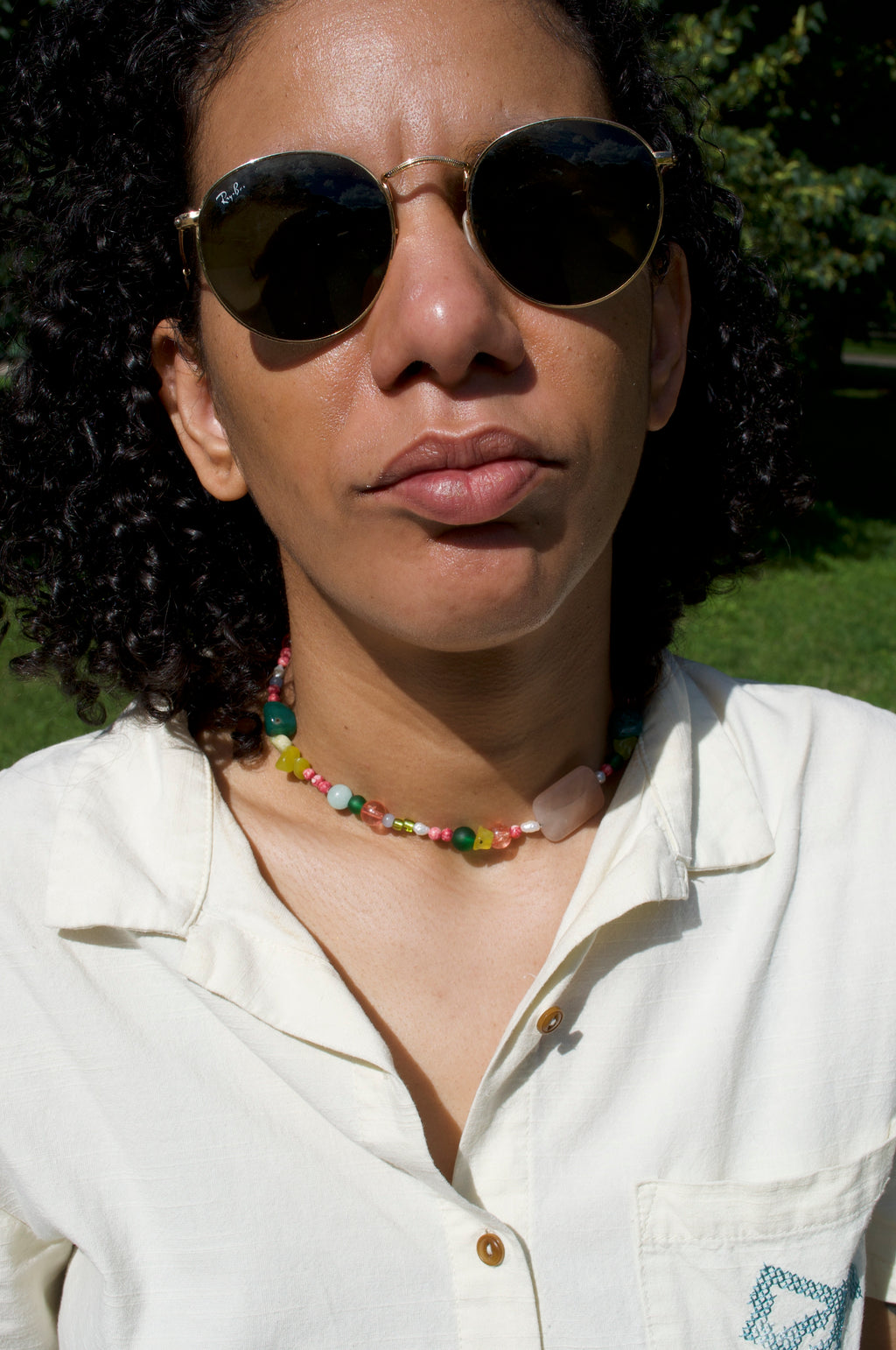 asymmetrical garden party choker (grandma version)
