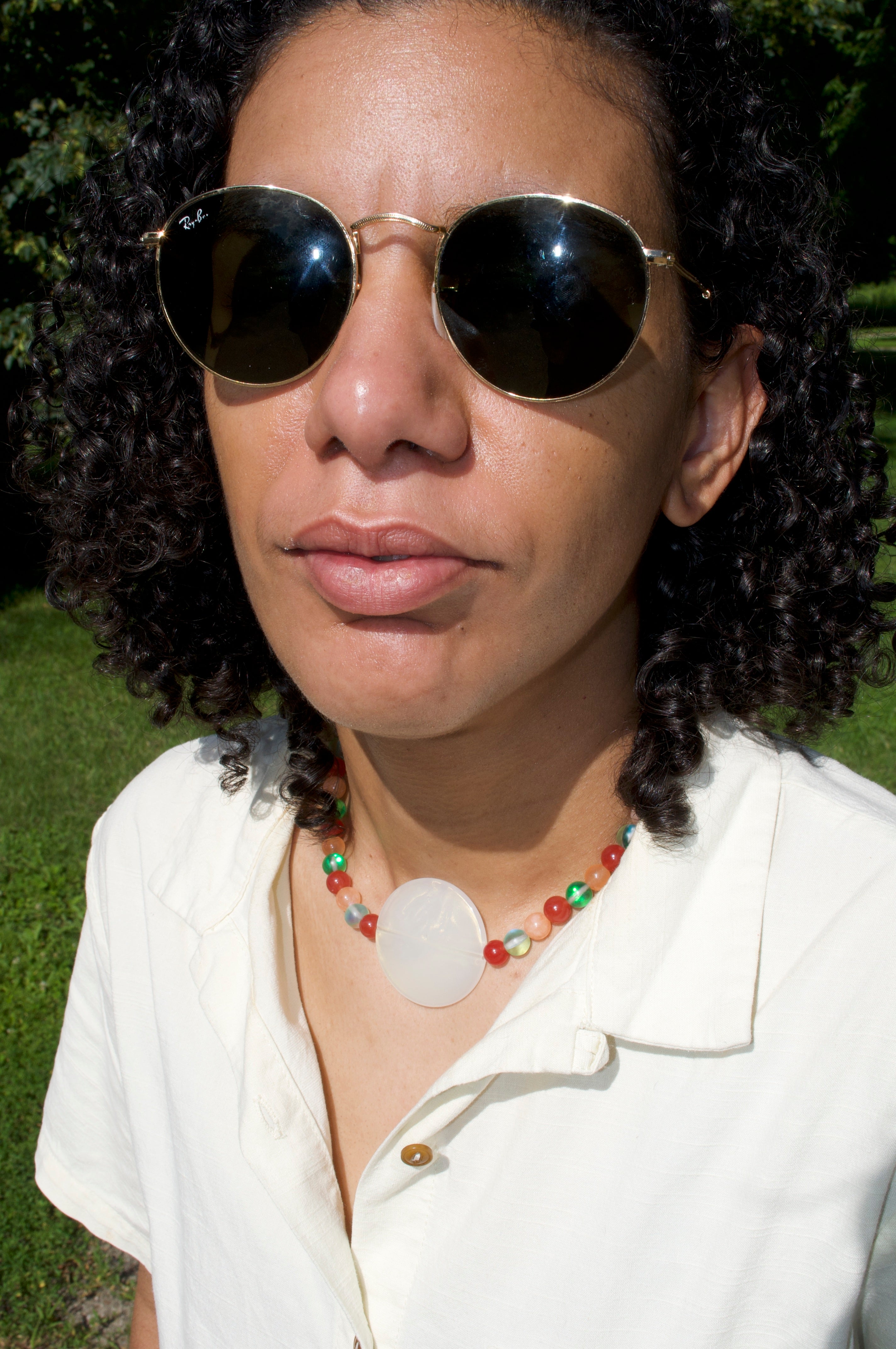 iridescent full moon choker